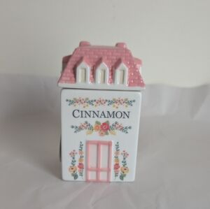 Floral Pink and White Cinnamon Storage Jar